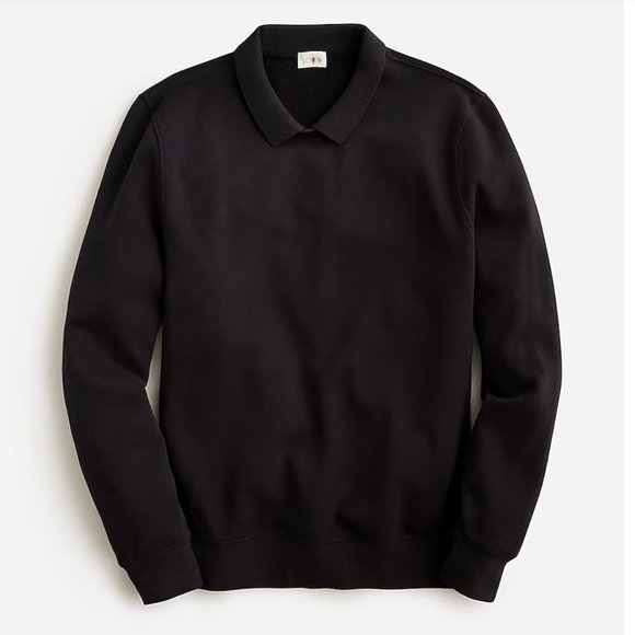 JCREW Pique Fleece Collared Polo Sweatshirt - Picture 2 of 6